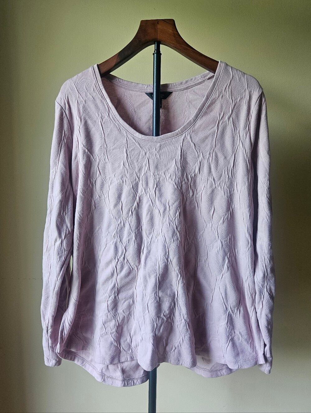 Simply Vera Vera Wang Pale Blush Scoop Neck Long Sleeve Top Size XL
